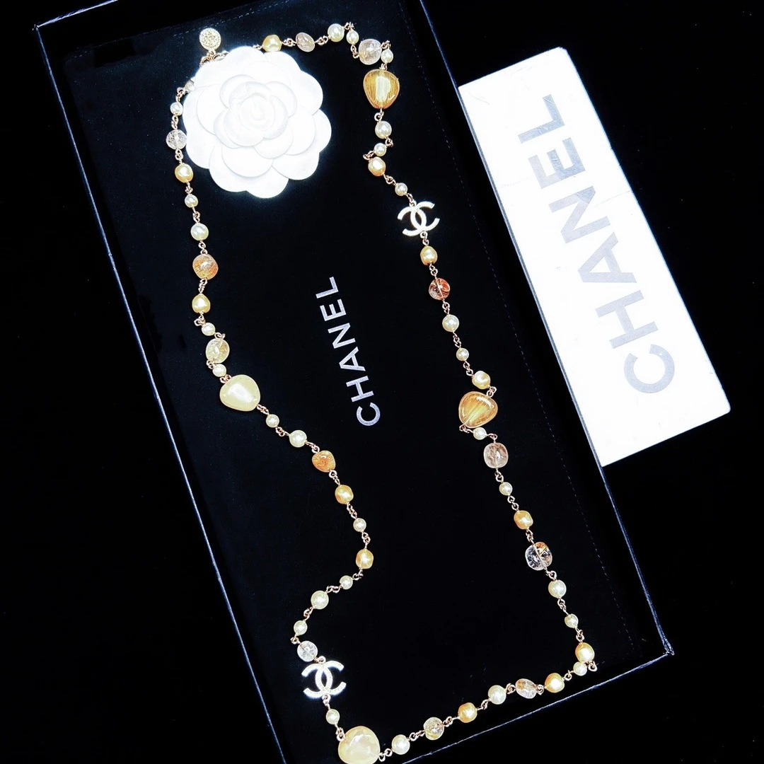 95新 Chanel/香奈儿 柚礼中古/香奈儿紫琉璃珍珠项链lz511045