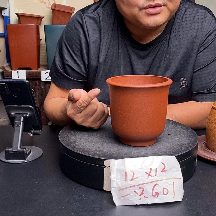 紫砂花盆货号一只G01