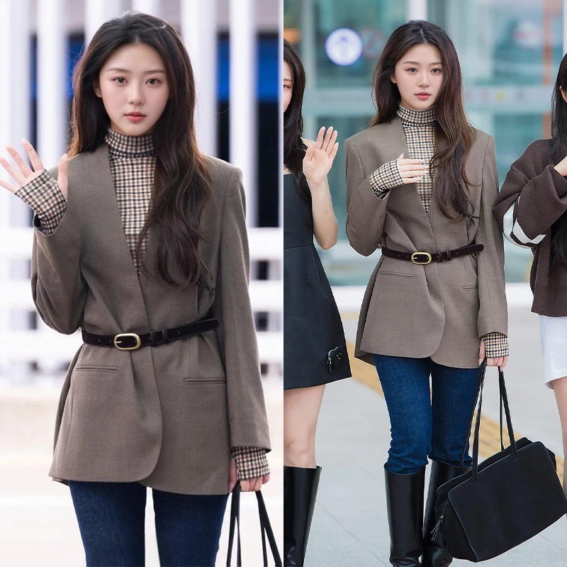 叶舒华同款复古港风高档西装外套高级感别致轻奢韩版休闲纯色上衣