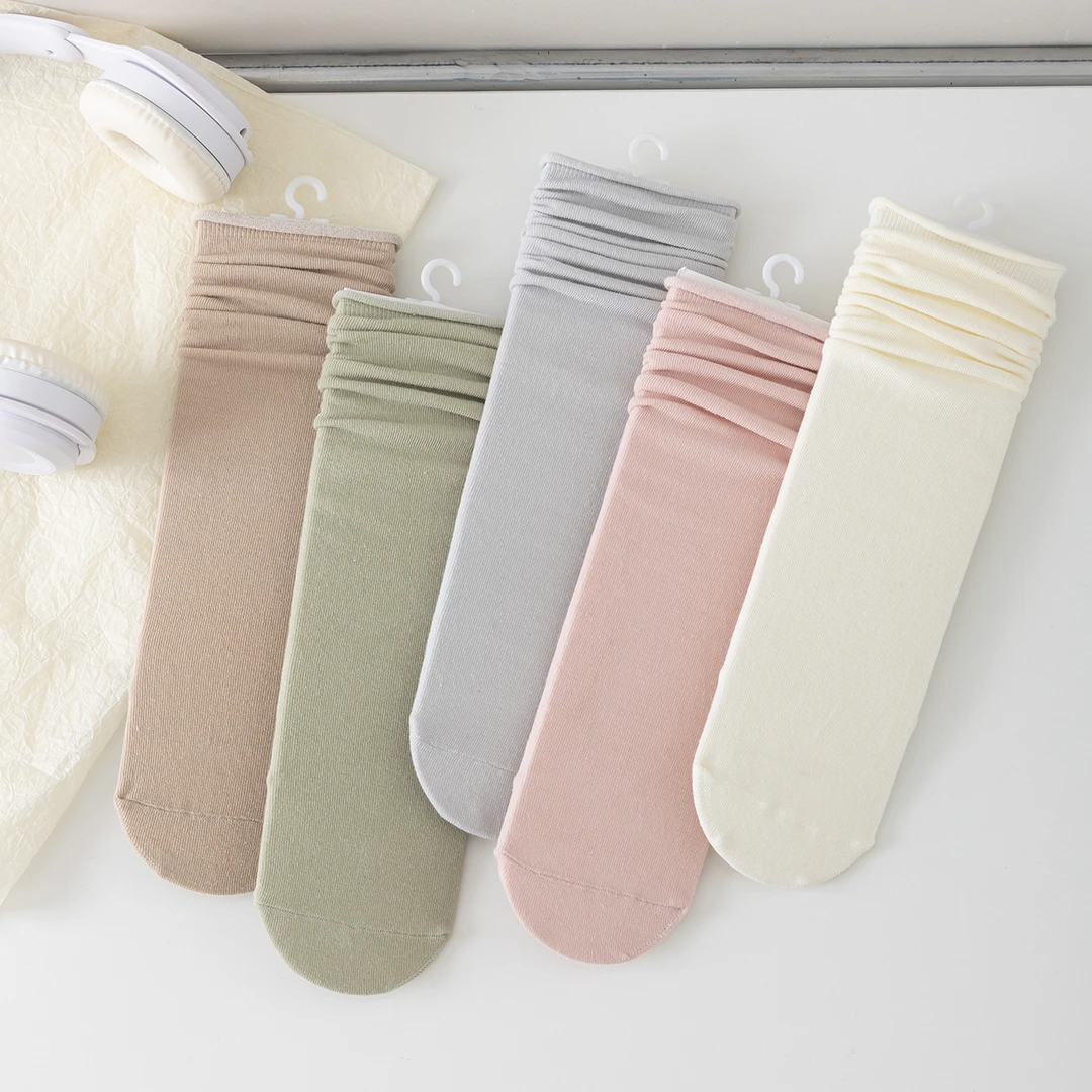 百搭纯色中筒袜潮流棉袜OD035