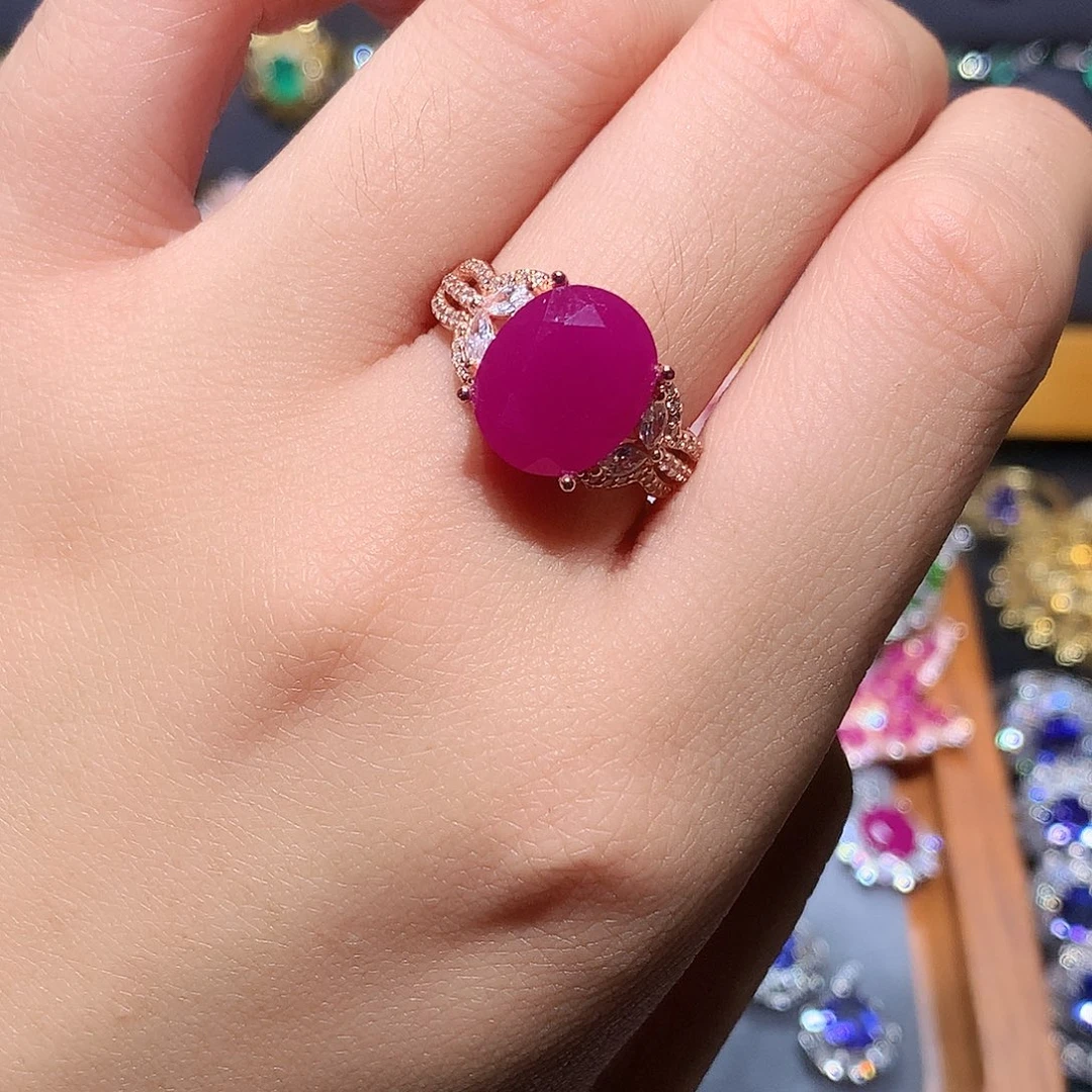 银S925镶嵌戒指红宝石