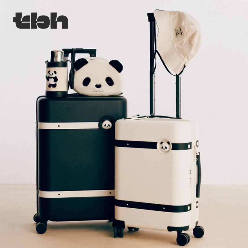 【雨琦同款】tbh野兽派家居熊猫嘭嘭复古旅行箱密码箱拉杆行李箱