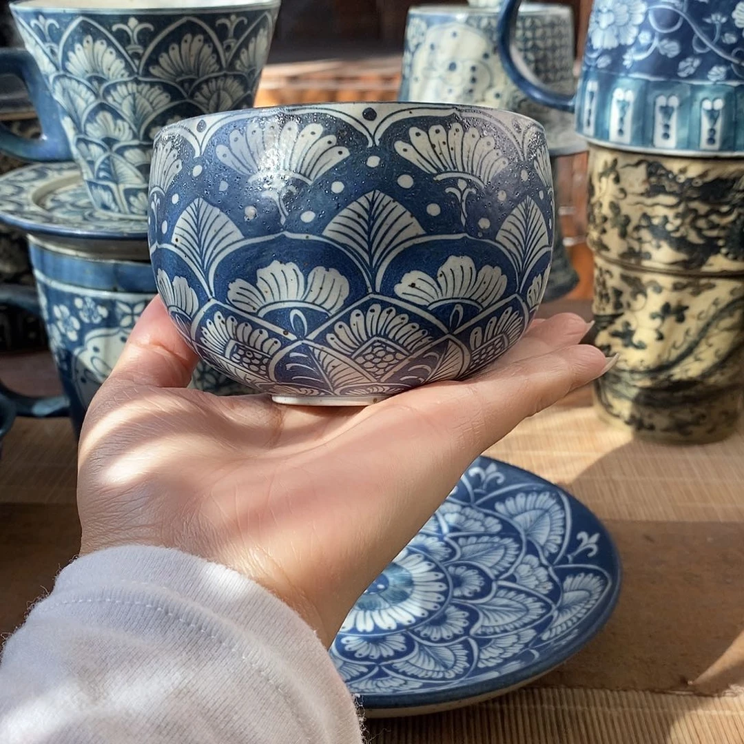 手工手绘青花高温陶瓷