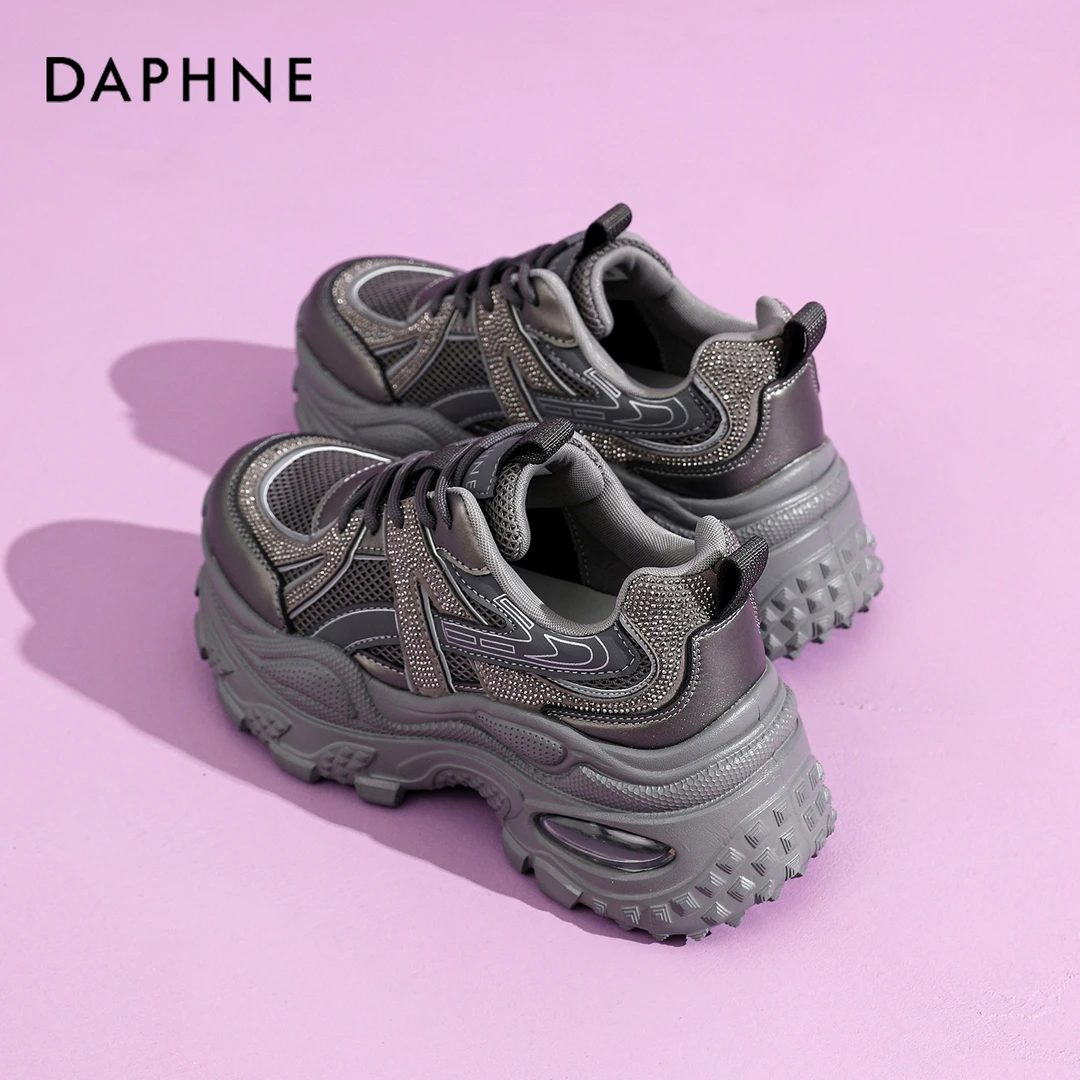 达芙妮厚底老爹鞋女秋冬2025新款百搭美式炸街流行运动鞋轻便休闲