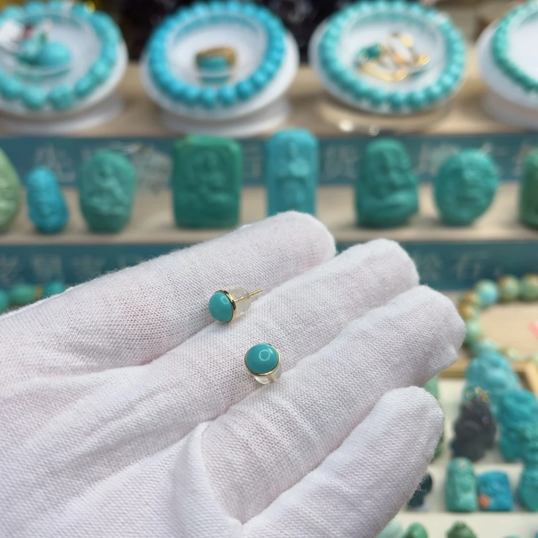 绿松石珠宝奇石18K金镶嵌