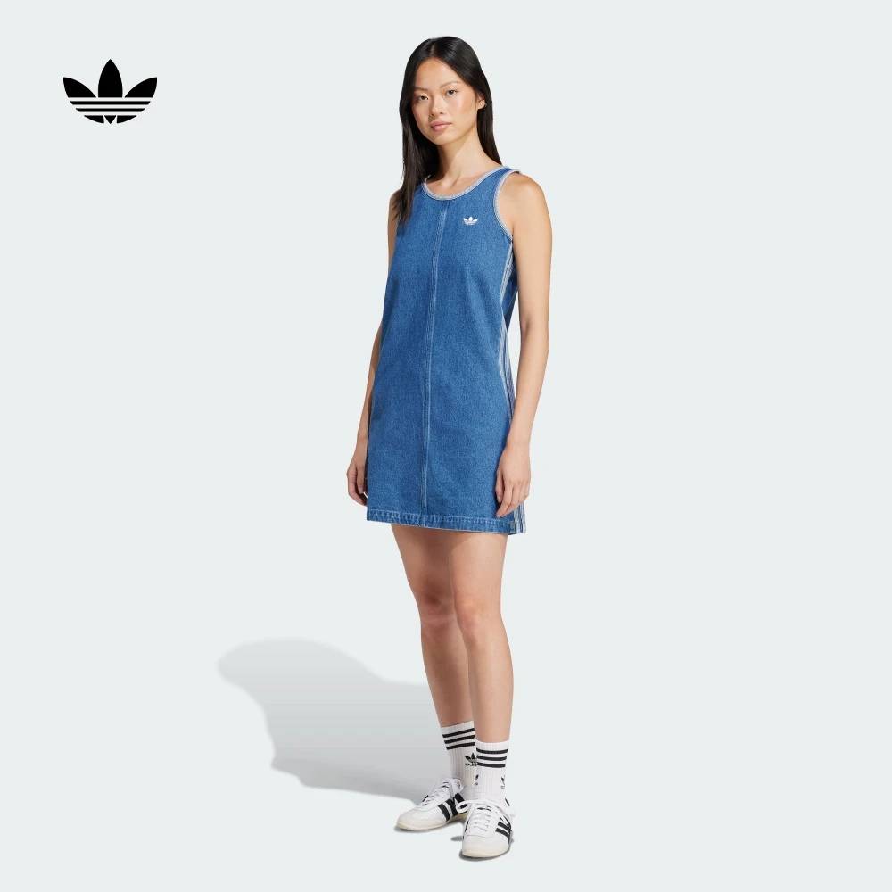 adidas Originals阿迪三叶草2025女子DENIM 3S DRESS连衣裙JD2580