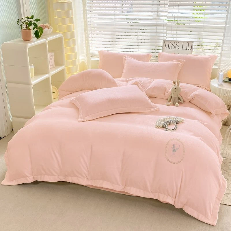 全消光260克加厚5斤重牛奶绒单被套双人单人宝宝绒加绒绒婴儿绒