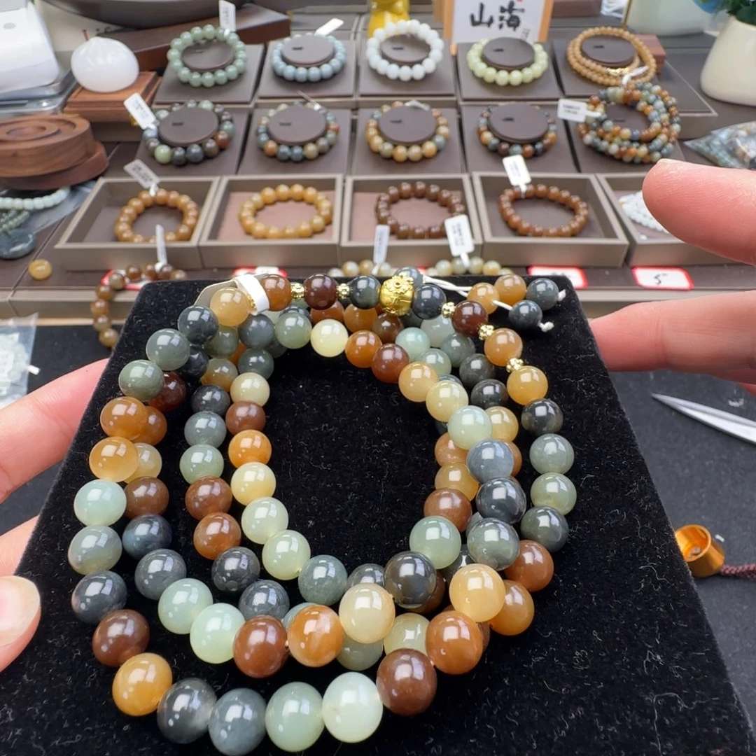 和田玉未镶嵌手链卡8楼兰108，14