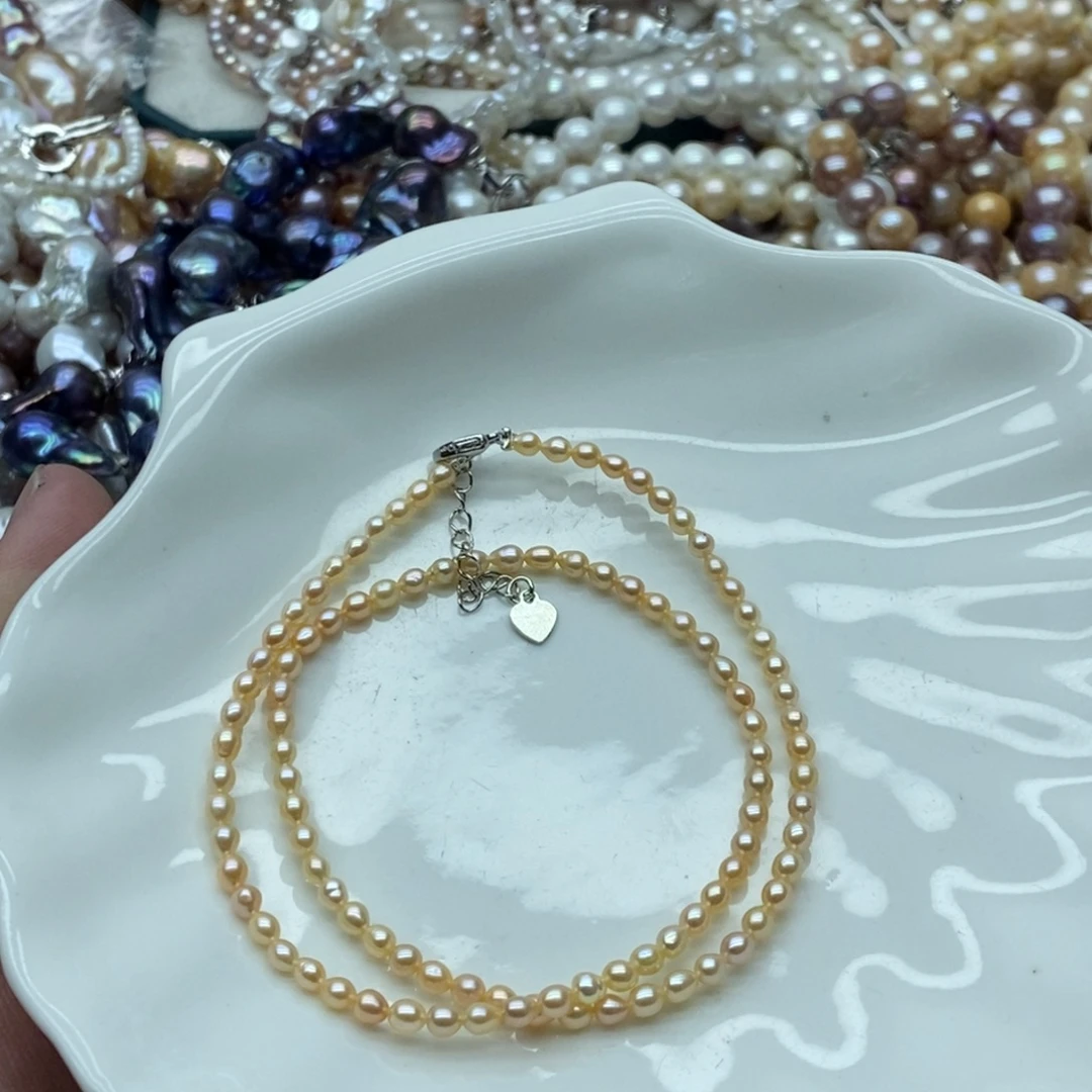 淡水珍珠天然淡水珍珠无人工干预银S925镶嵌24