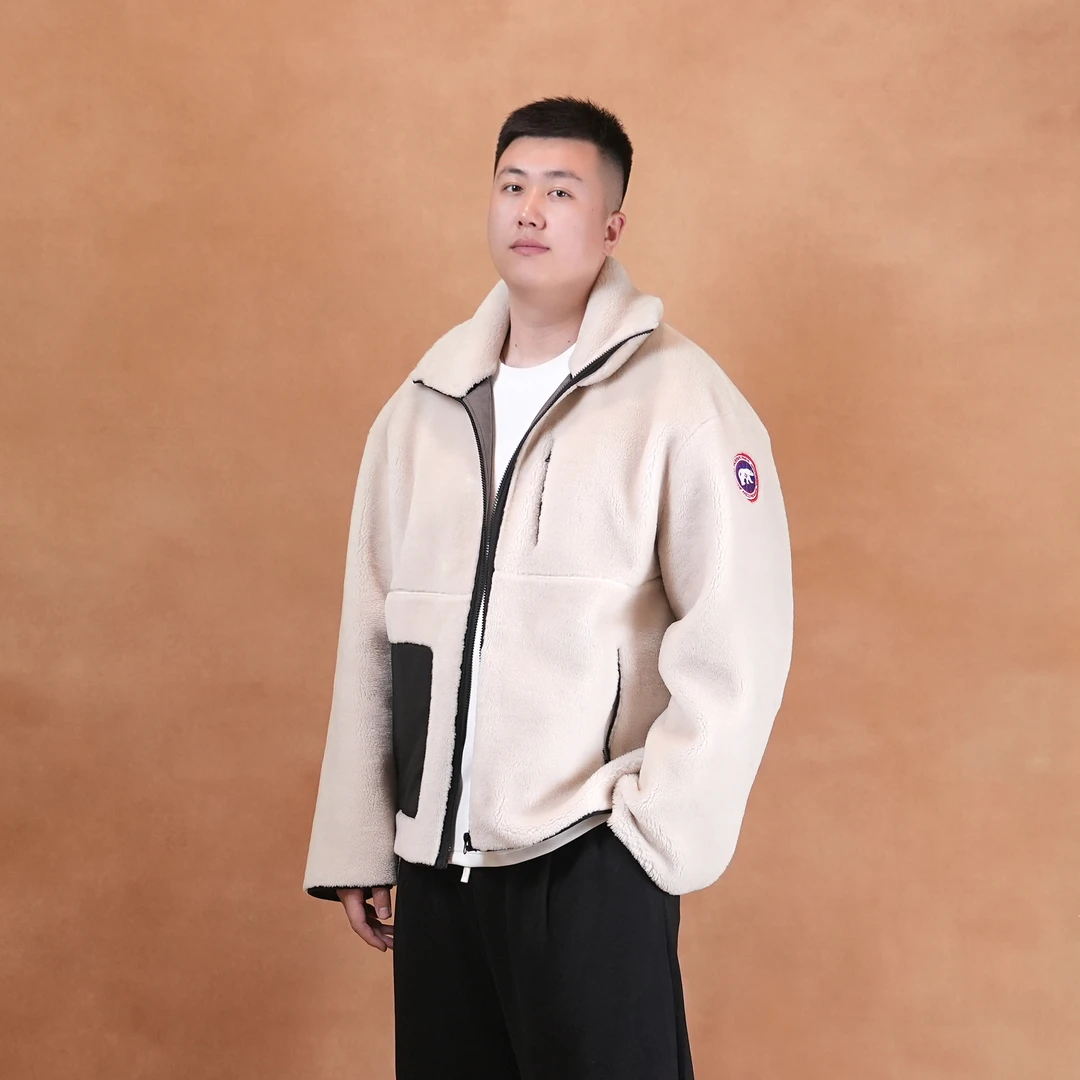 店庆价  马丁叔叔 秋冬新款高奢设计感麂皮绒羊毛夹克