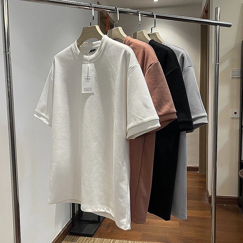 亚欧单！仅150单！外贸男装尾货男士英伦重磅美式硬汉风圆领短袖T恤