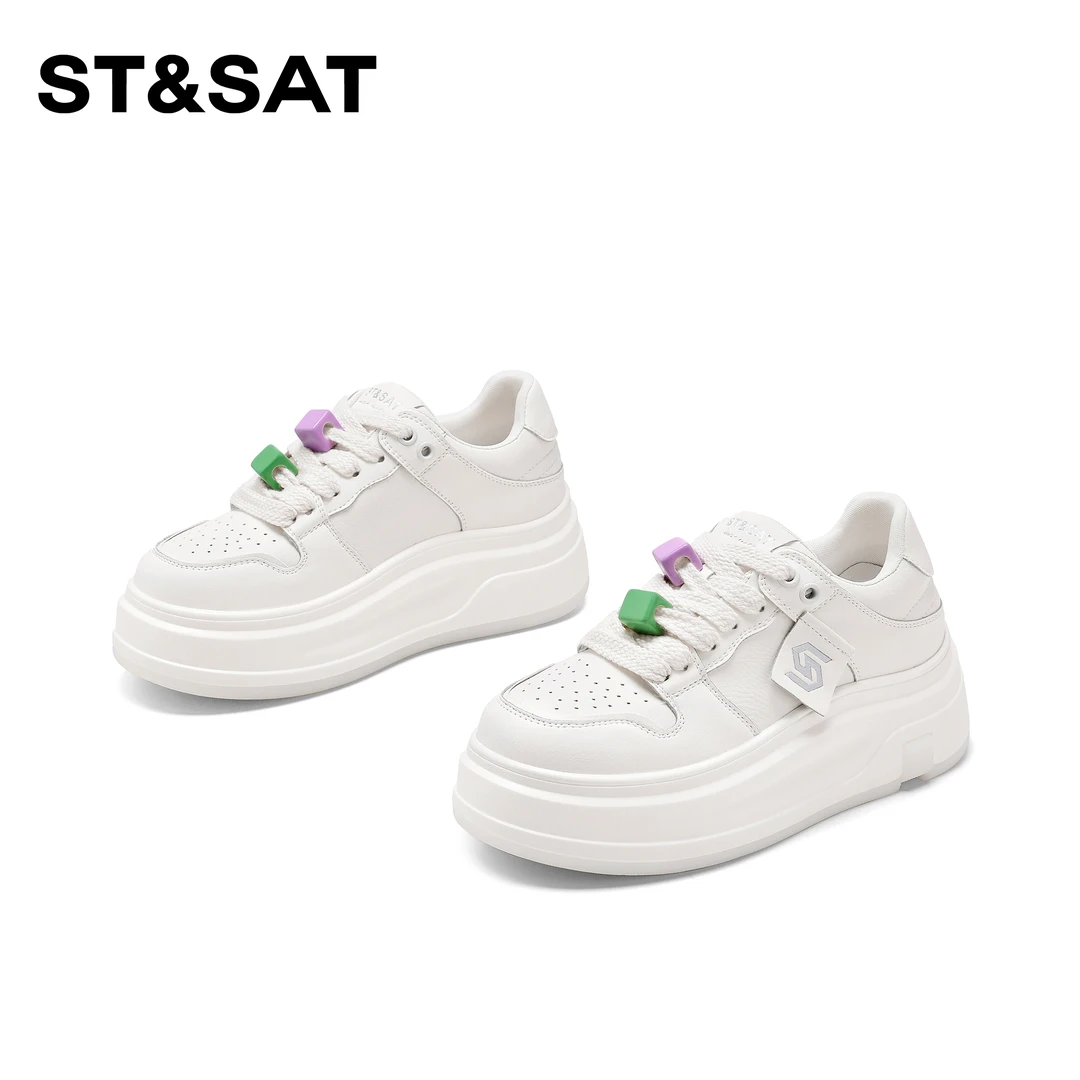 St&Sat/星期六百搭厚底休闲鞋女2025年春季新款鬼马甜心增高板鞋