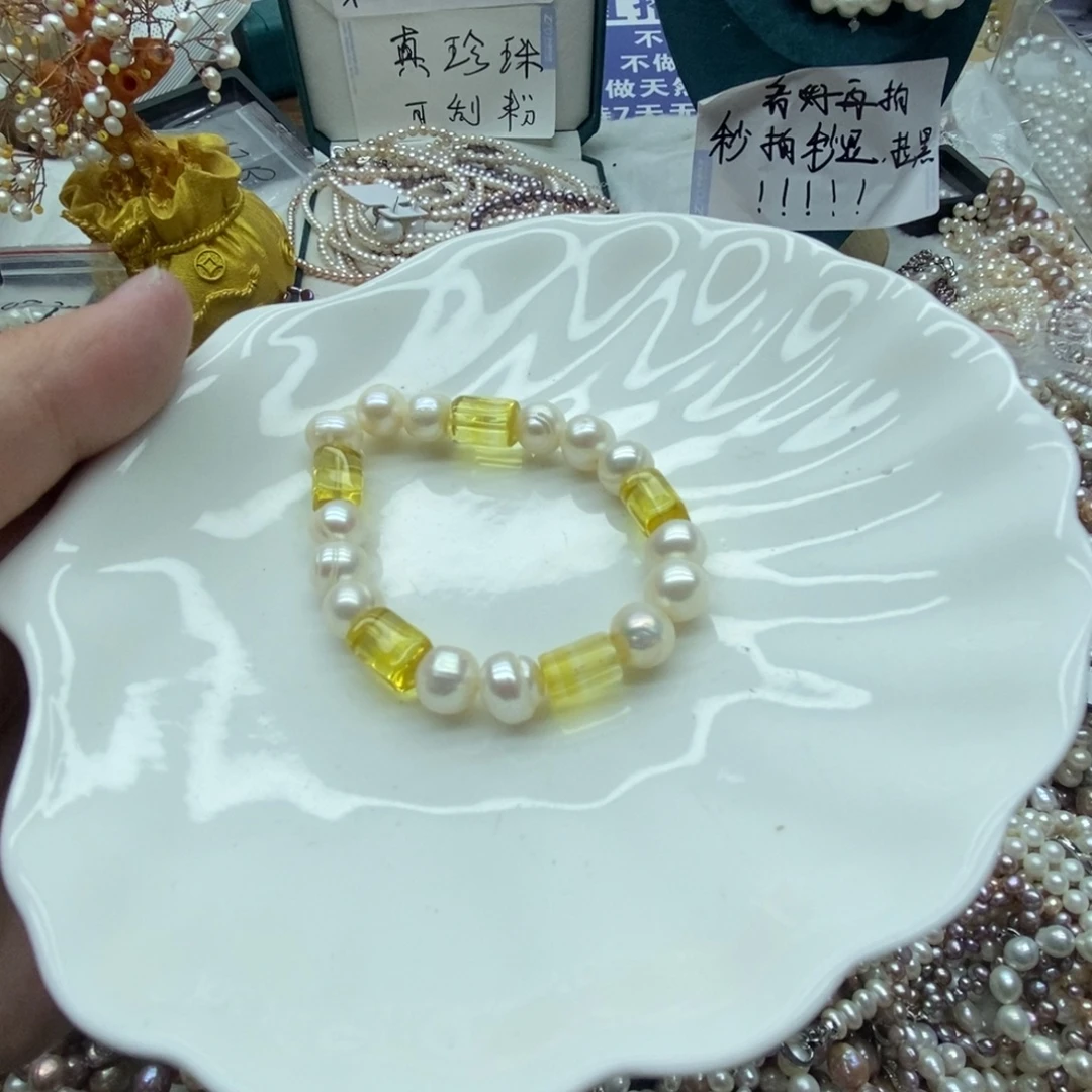银S925镶嵌淡水珍珠天然淡水珍珠无人工干预7