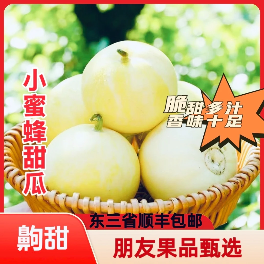 【头茬小蜜蜂甜瓜-挑战全网15.9-4斤】东三省顺等包邮新鲜
