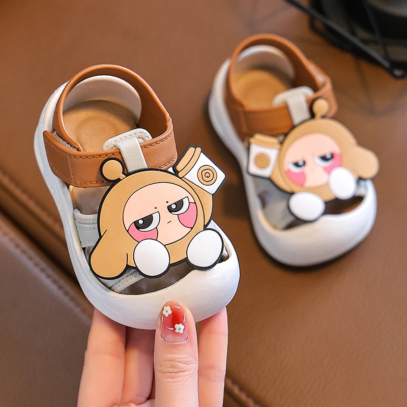 儿童凉鞋夏男童包头软底防滑卡通男女宝宝外穿婴幼儿防踢学步凉鞋