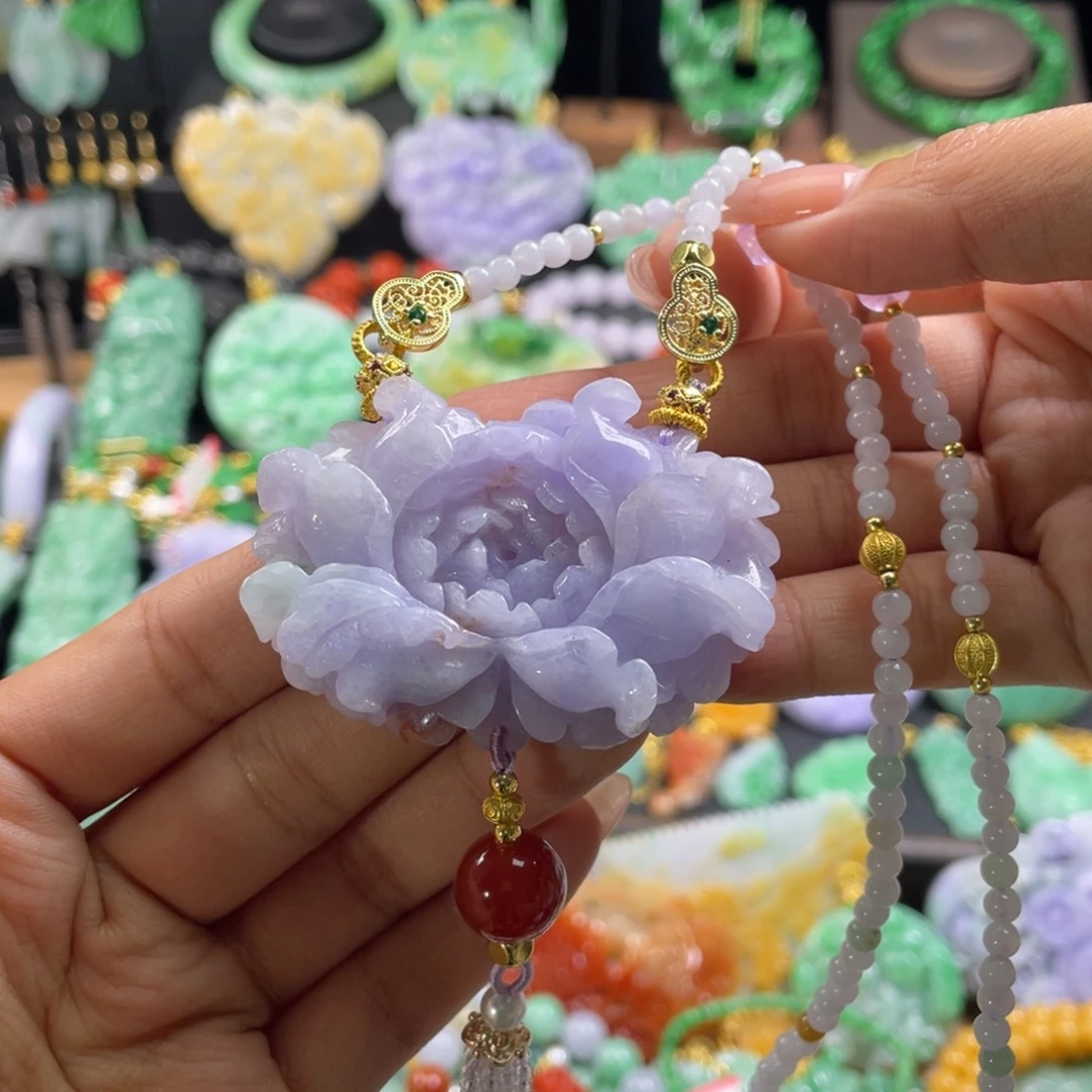 翡翠未镶嵌颈饰代编织