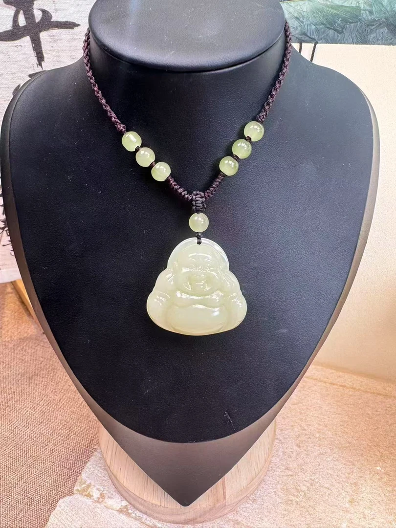 晴水天然大肚笑面弥勒佛佛公吊坠