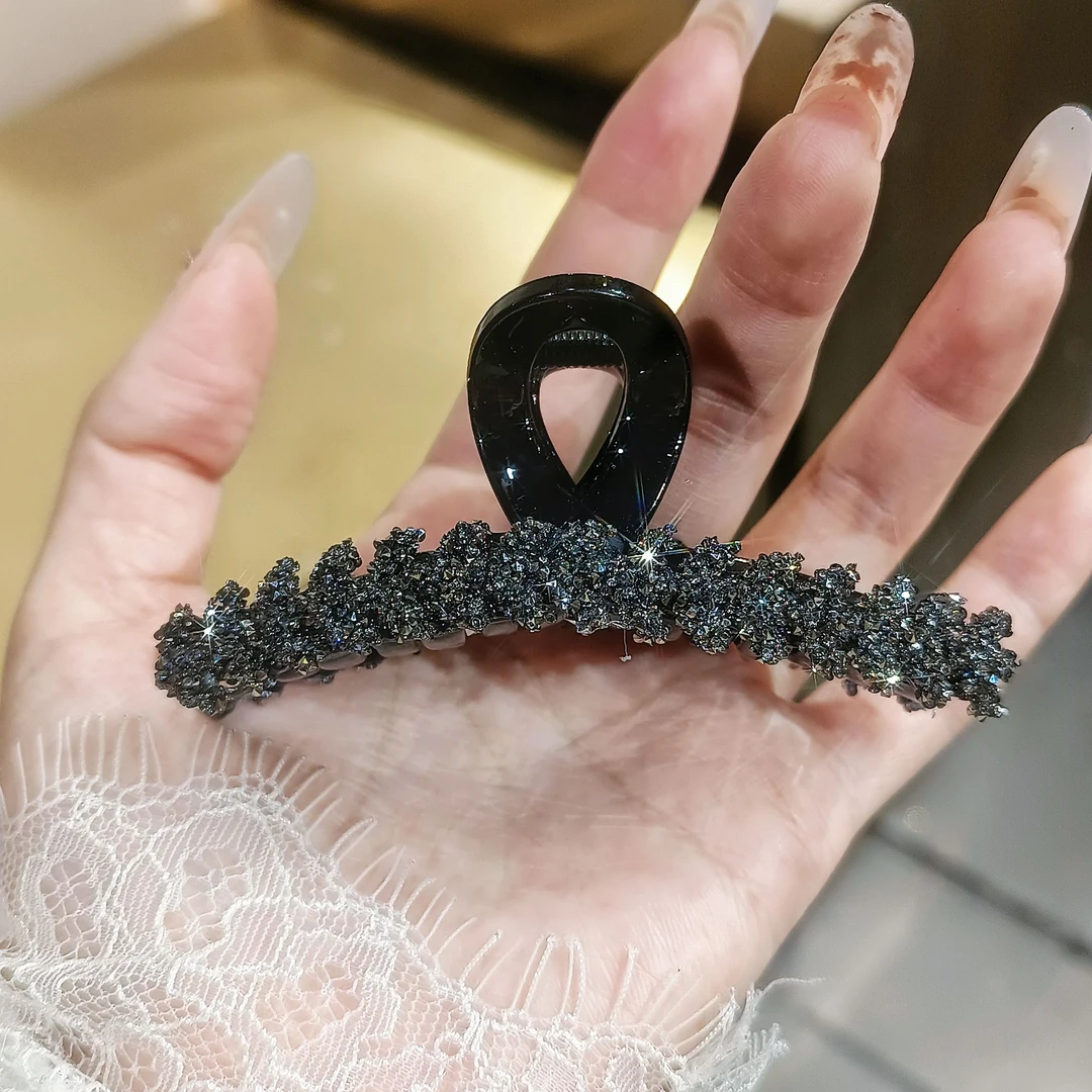 韵予C1001气质轻奢精致满钻麦穗抓夹后脑勺盘发鲨鱼夹