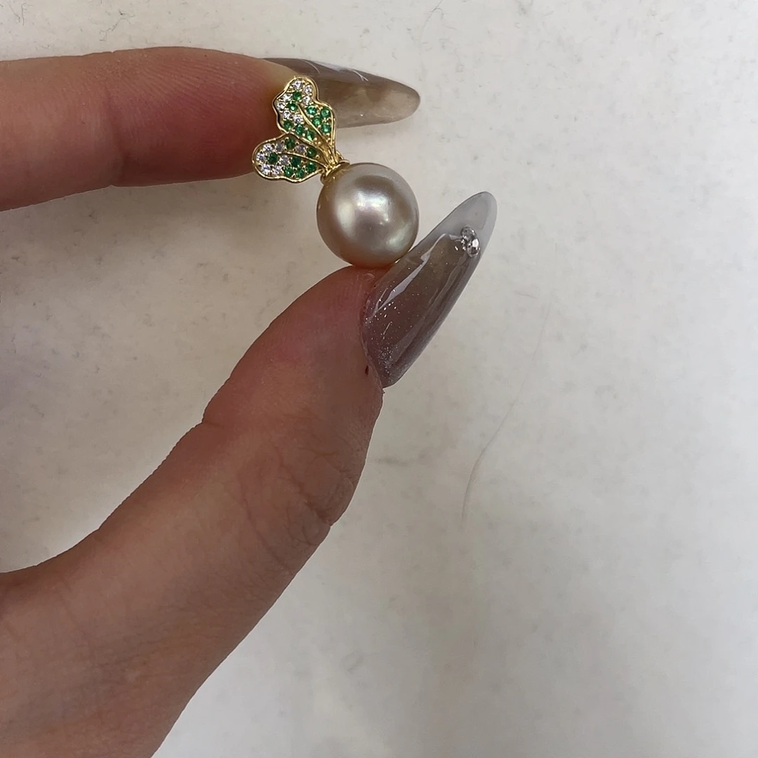 吊坠(不含链)银S925镶嵌海水珍珠