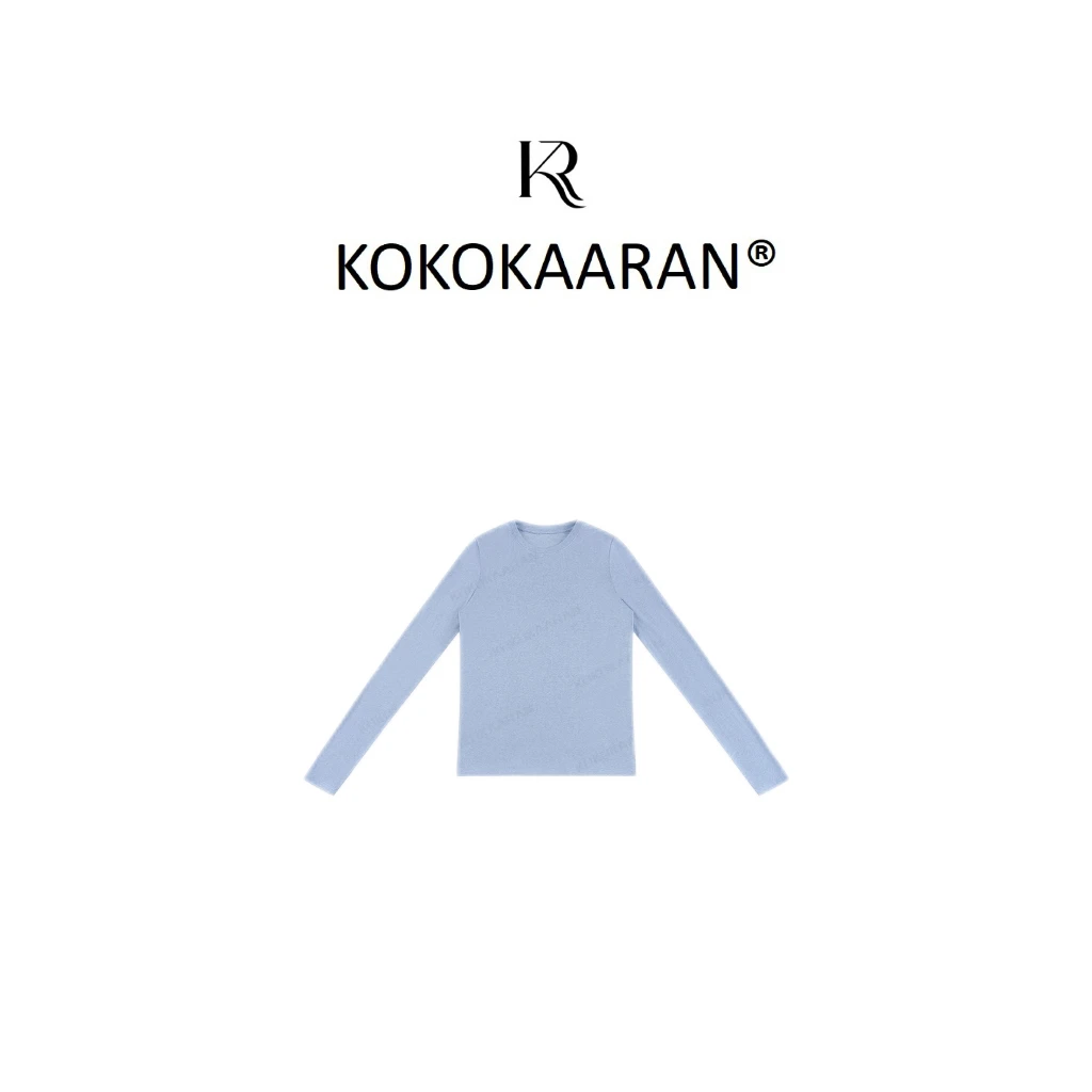 kokokaaran/可可咔伦 ‘’面膜打底‘’春季女圆领透气长袖T恤SH25020