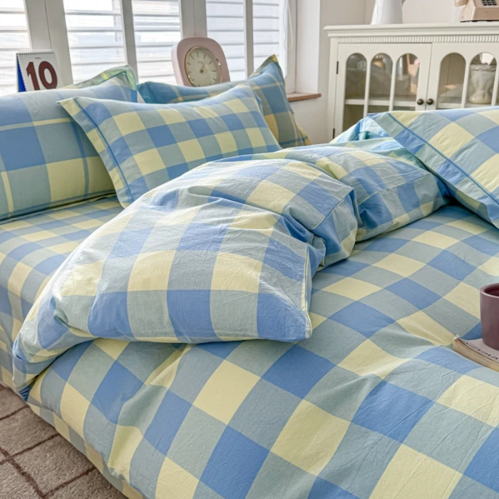 【支持检测】A类100%色织水洗棉四件套柔软舒适亲肤夏天优选