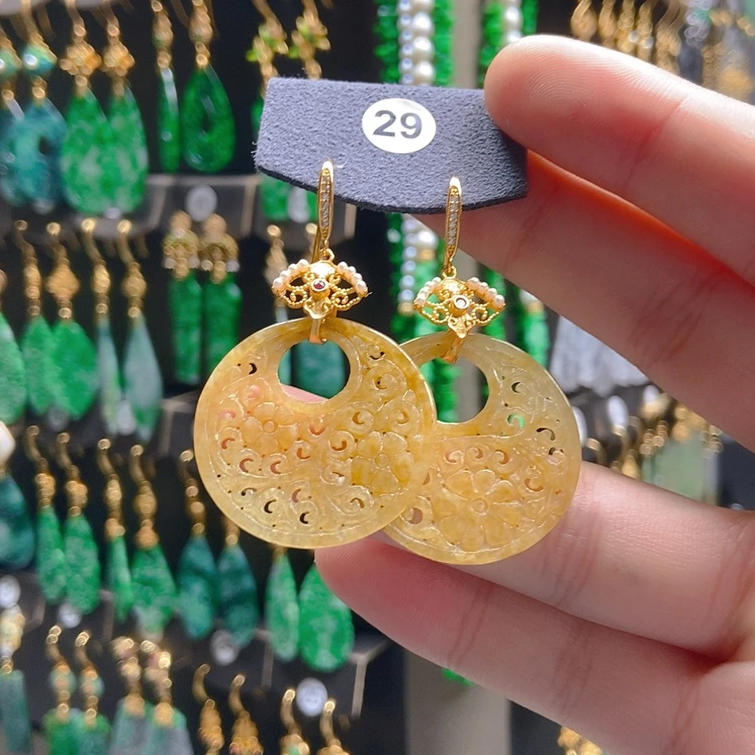 翡翠未镶嵌耳饰翡翠