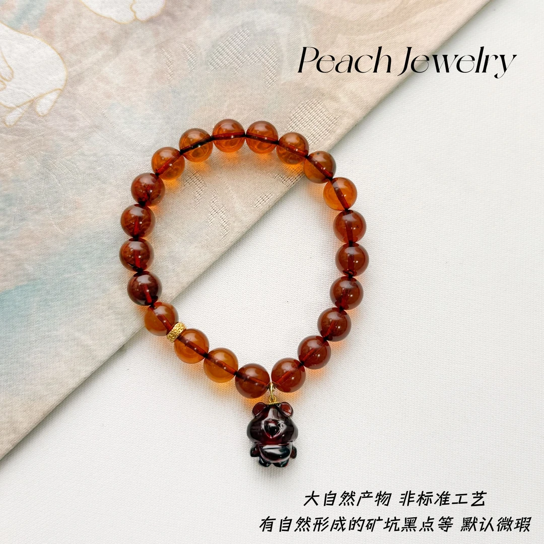 血珀小熊手链 J294 多样性发一 颜色微差