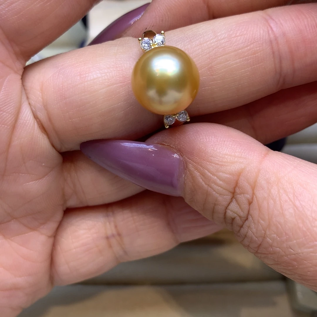 银S925镶嵌戒指海水珍珠