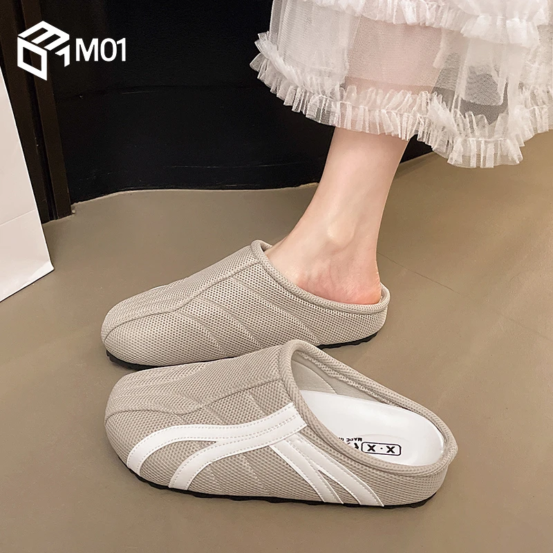 M01配裙子包头厚底半拖鞋女外穿高级感2025春夏一脚蹬懒人勃肯鞋