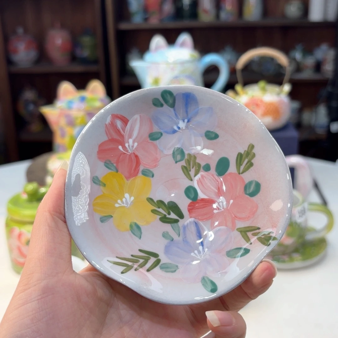 景德镇手绘高温釉下彩陶瓷茶具
