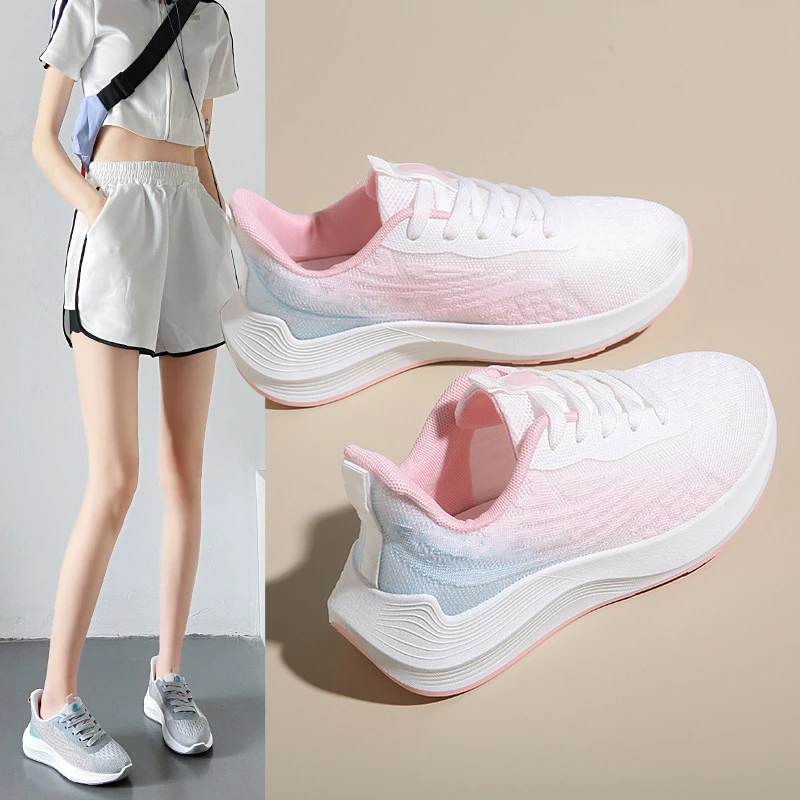运动鞋子女舒适2024新款轻便软底减震跑步鞋休闲网面透气百搭女鞋