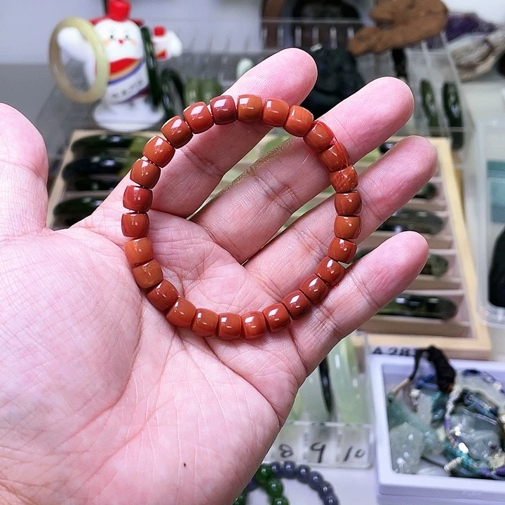 蛇纹石玉手链未镶嵌月*