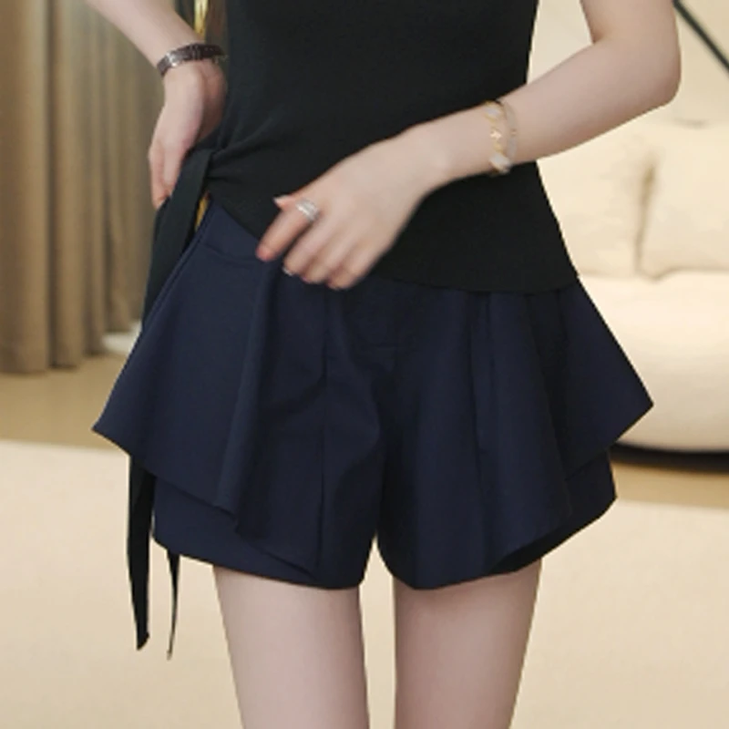 2025夏气质裙裤休闲花边短裤女高级轻盈透气百搭时尚显瘦半身裤裙