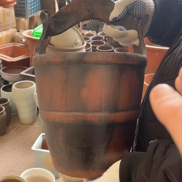 紫砂花盆高40口25……..