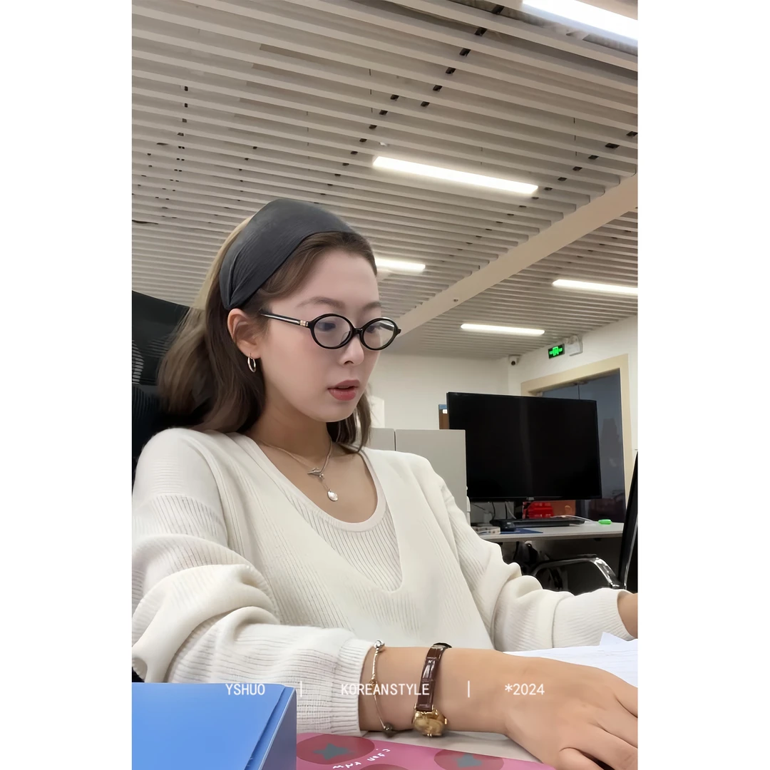 【素色心情】法式宽松慵懒感针织背心罩衫毛衣两件套上衣24606