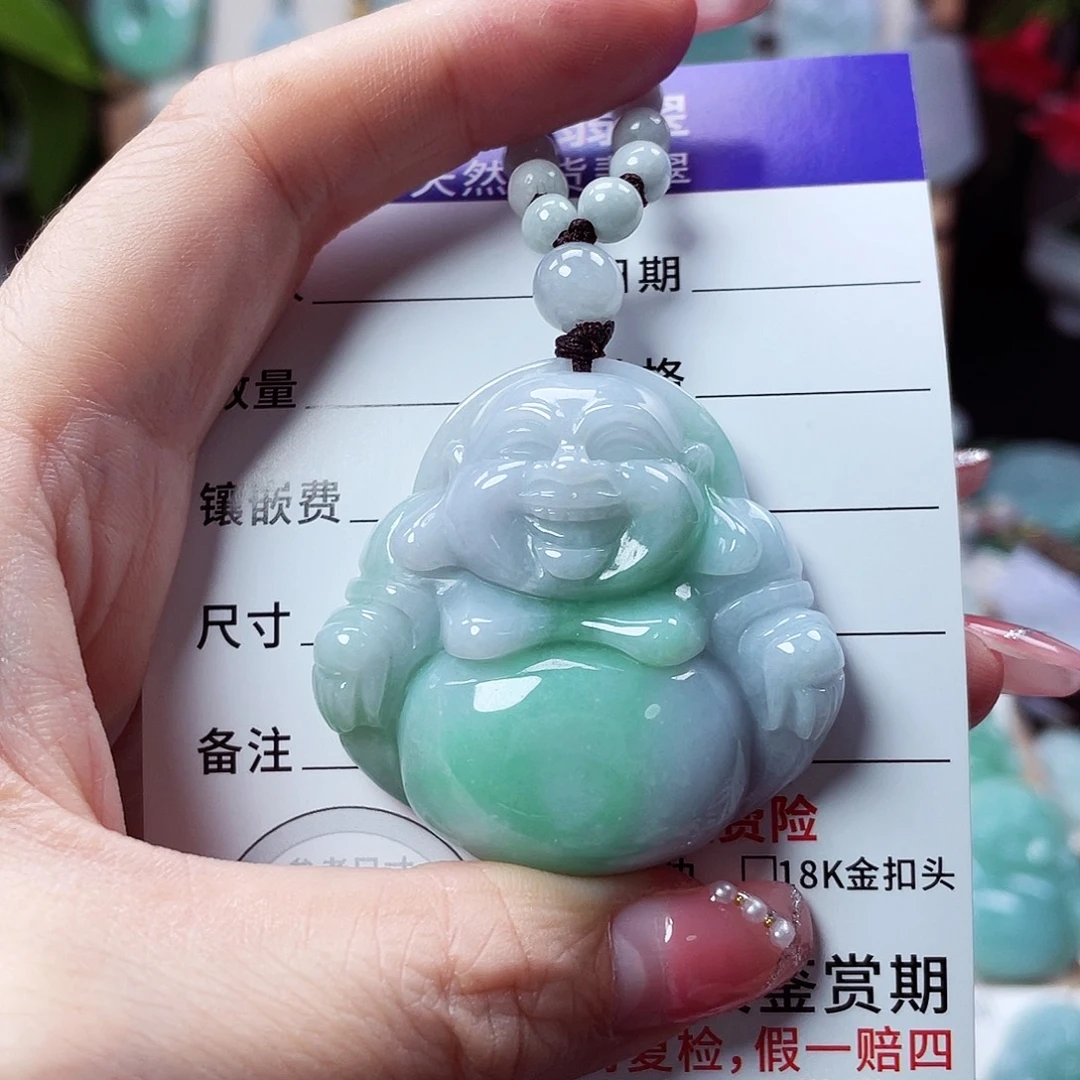 翡翠未镶嵌颈饰佛公42