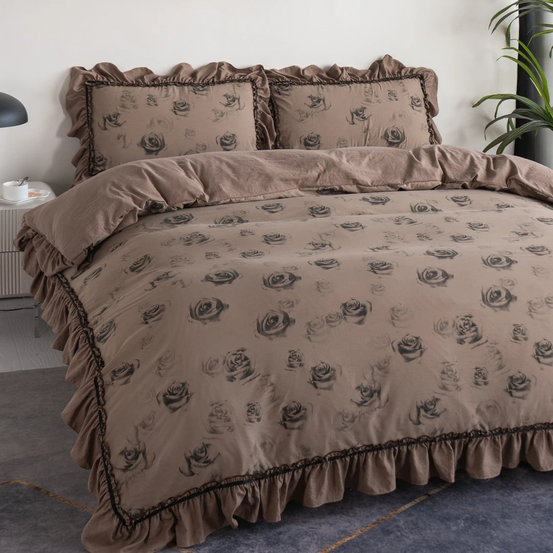 【新疆包邮】玫瑰庄园床四件套2025新款轻奢高级公主风花边高级款