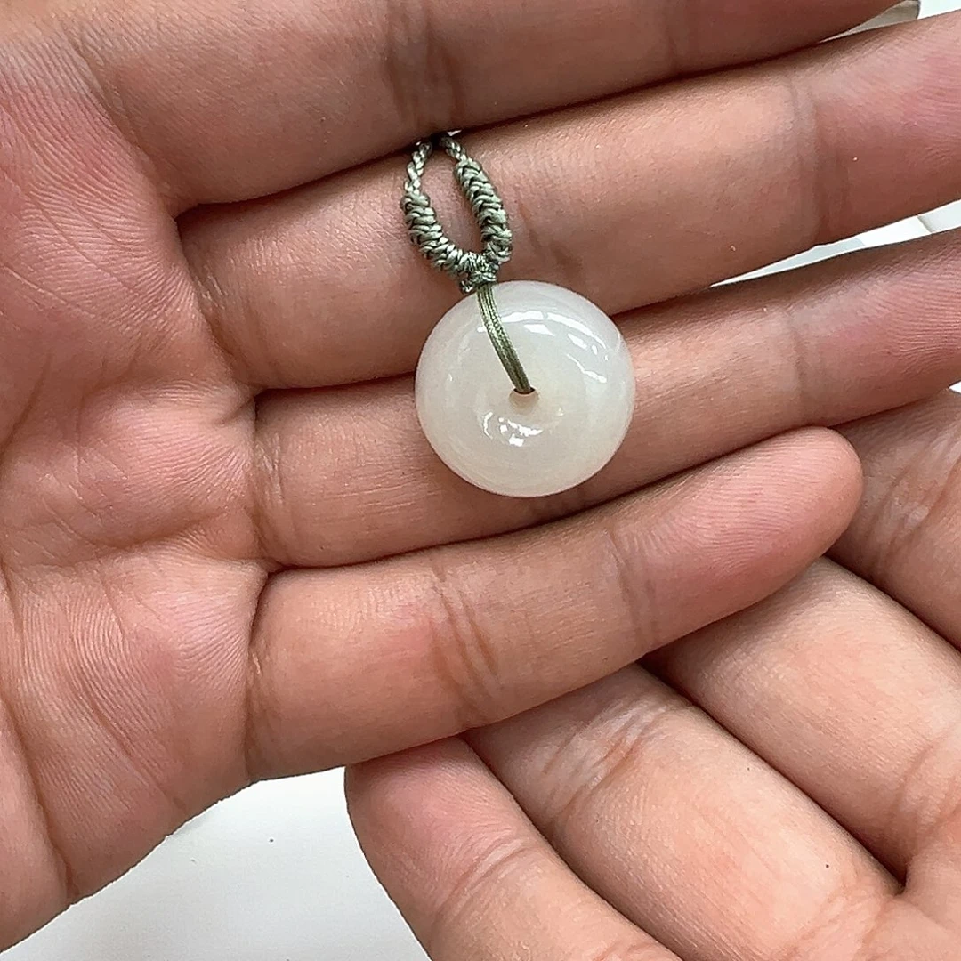 和田玉未镶嵌颈饰和田玉平安扣冰心