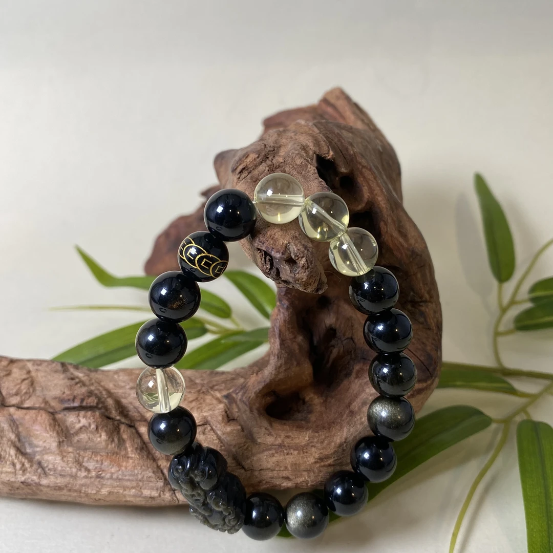 【央网专属】黄水晶金曜石手链 9mm  BG-SL8261H 多样性发其一