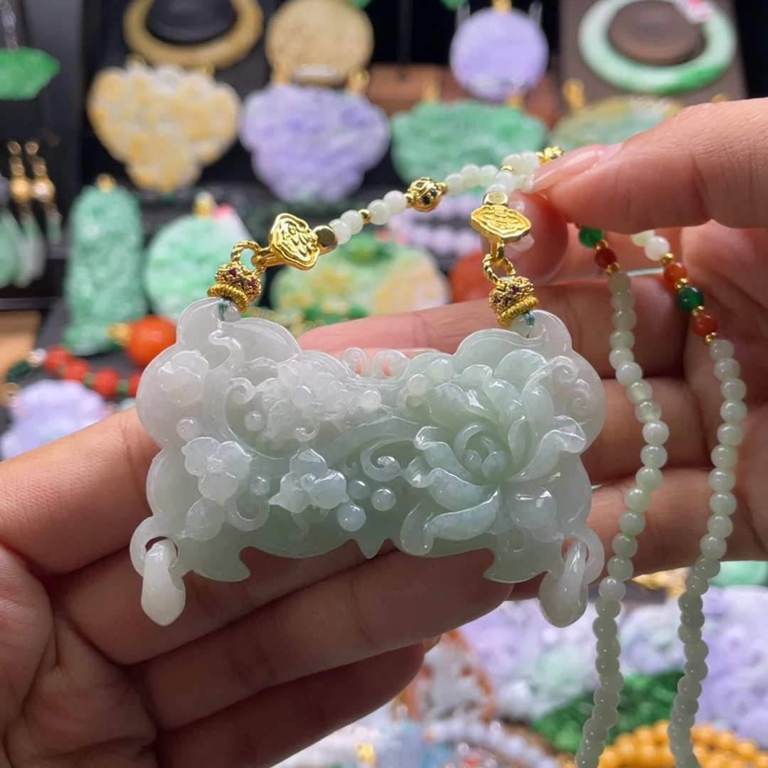 翡翠未镶嵌颈饰代编织