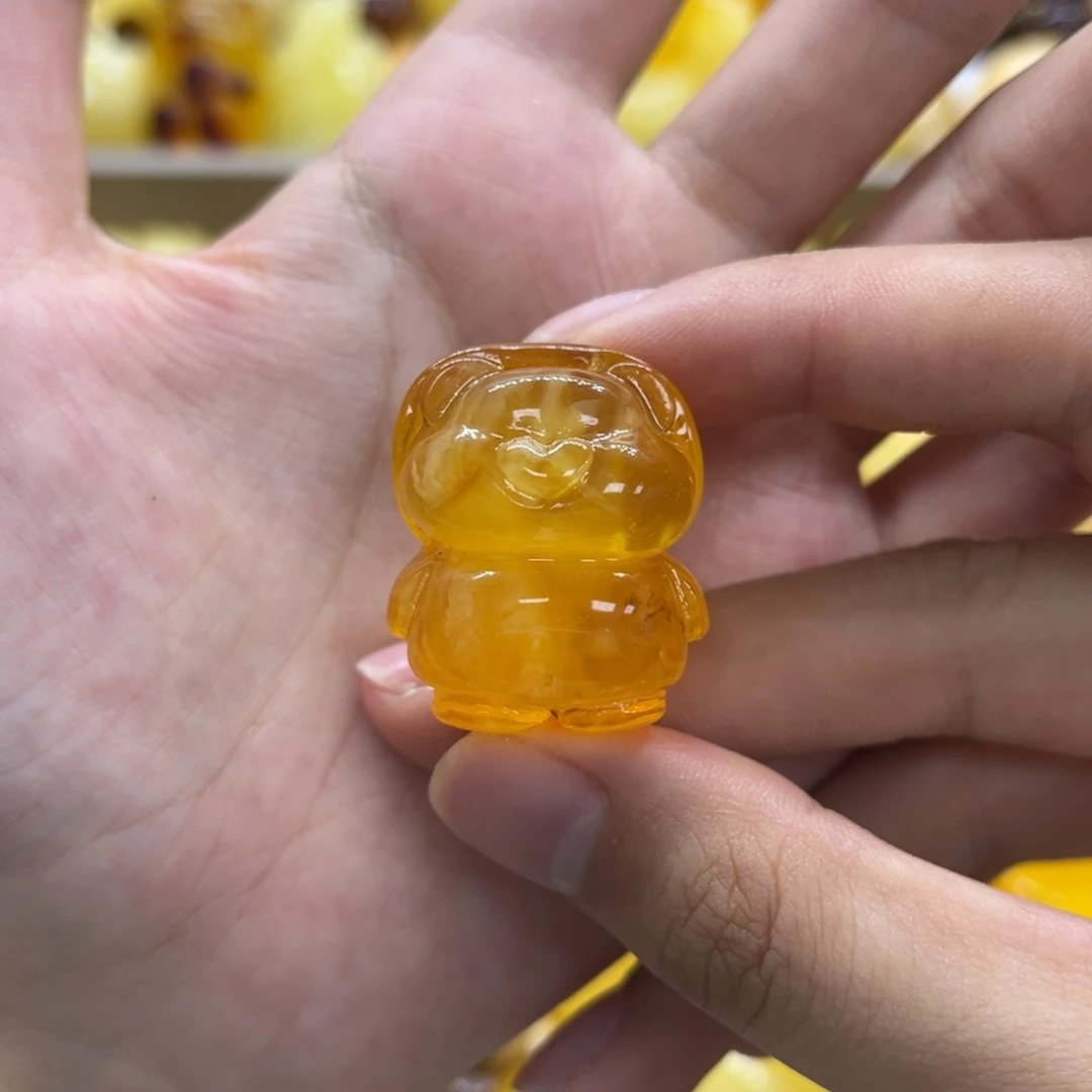 未镶嵌颈饰琥珀天然琥珀熊7.3g