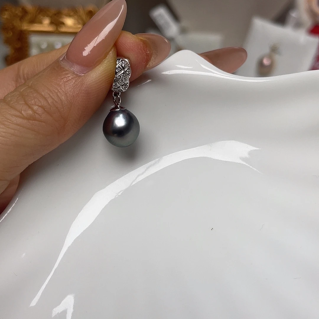 吊坠(不含链)银S925镶嵌海水珍珠