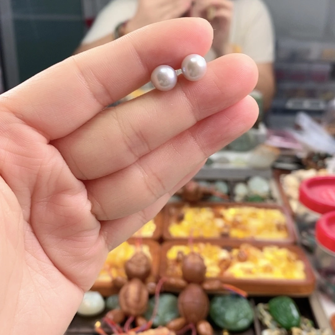 银S925镶嵌耳饰淡水珍珠