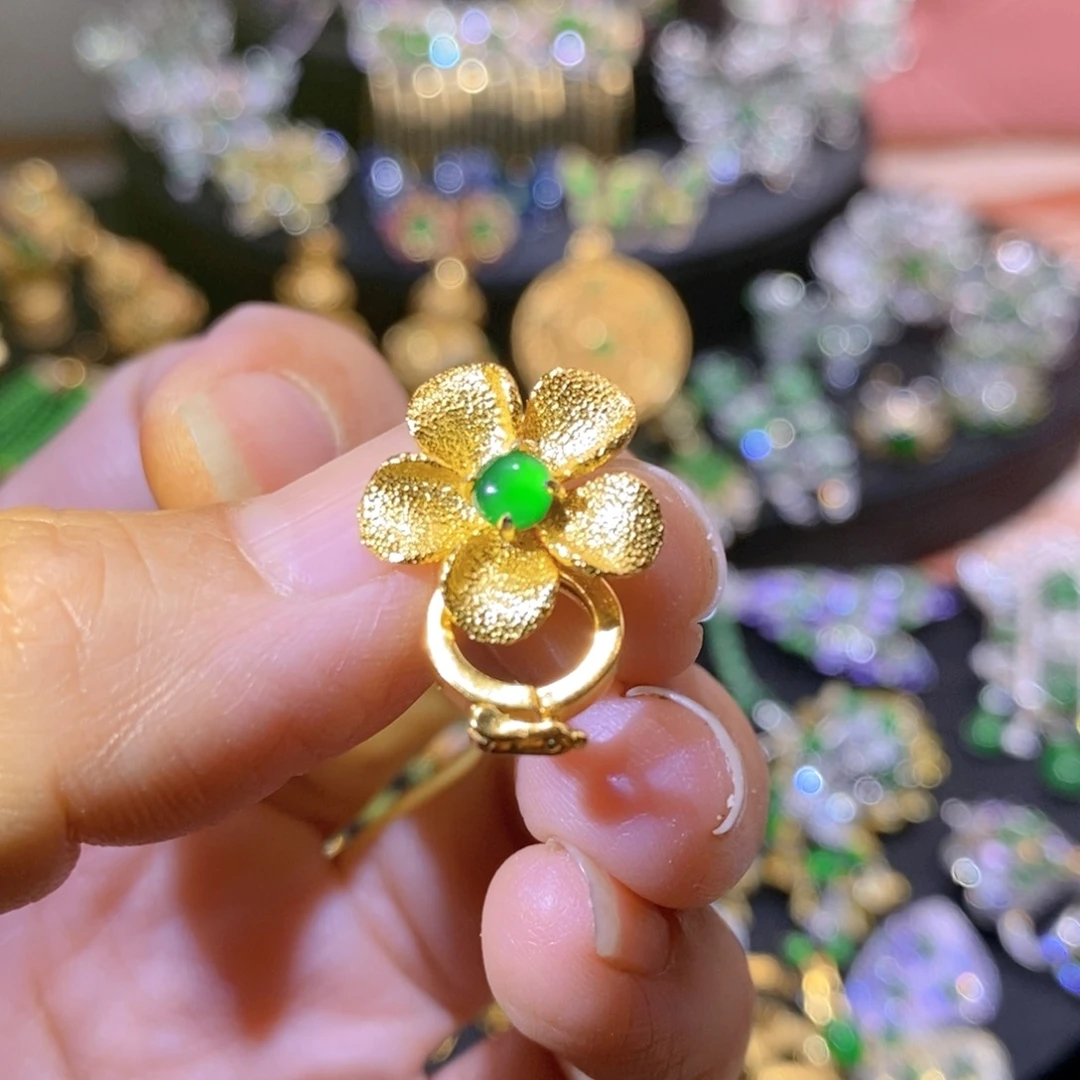 银S925镶嵌挂件翡翠