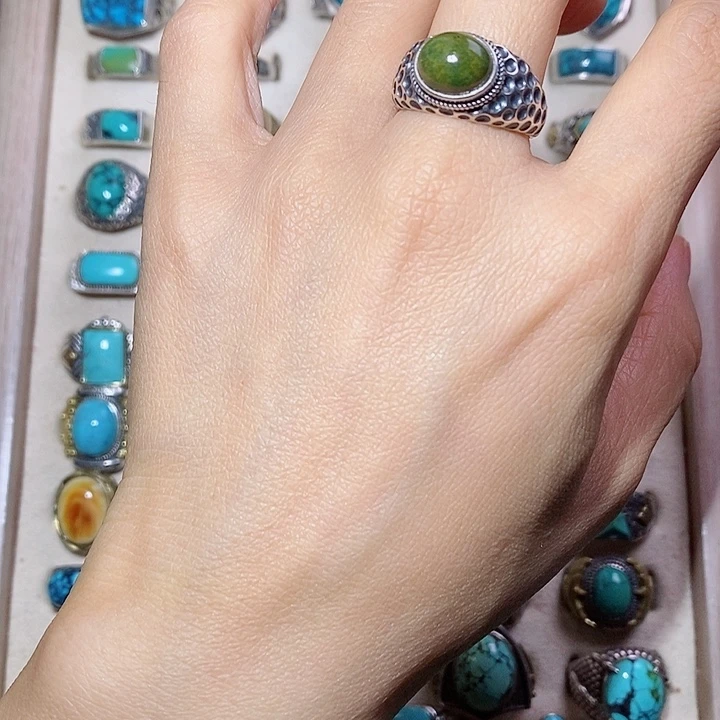 绿松石银S925镶嵌颈饰