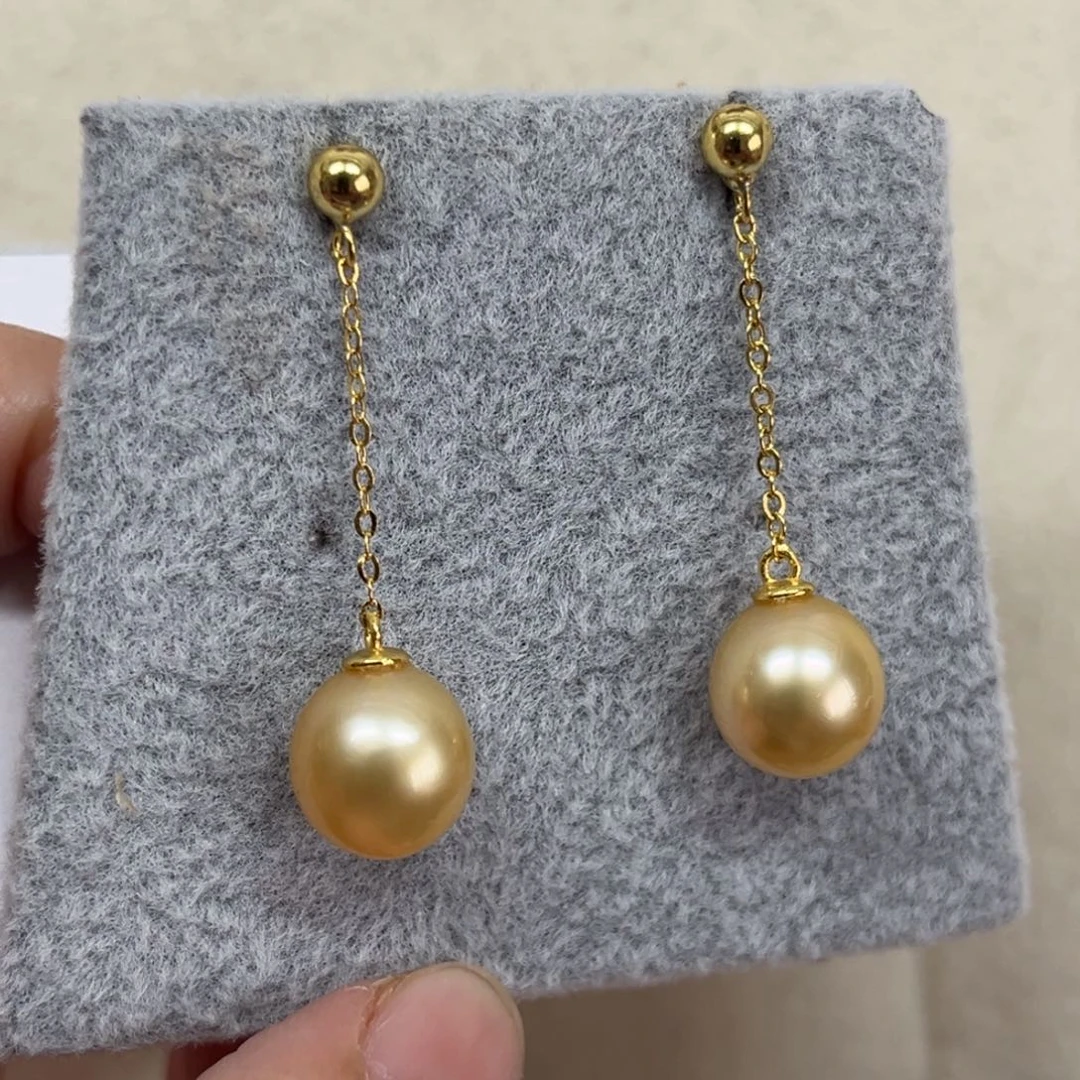 耳饰海水珍珠银S925镶嵌10-11mm