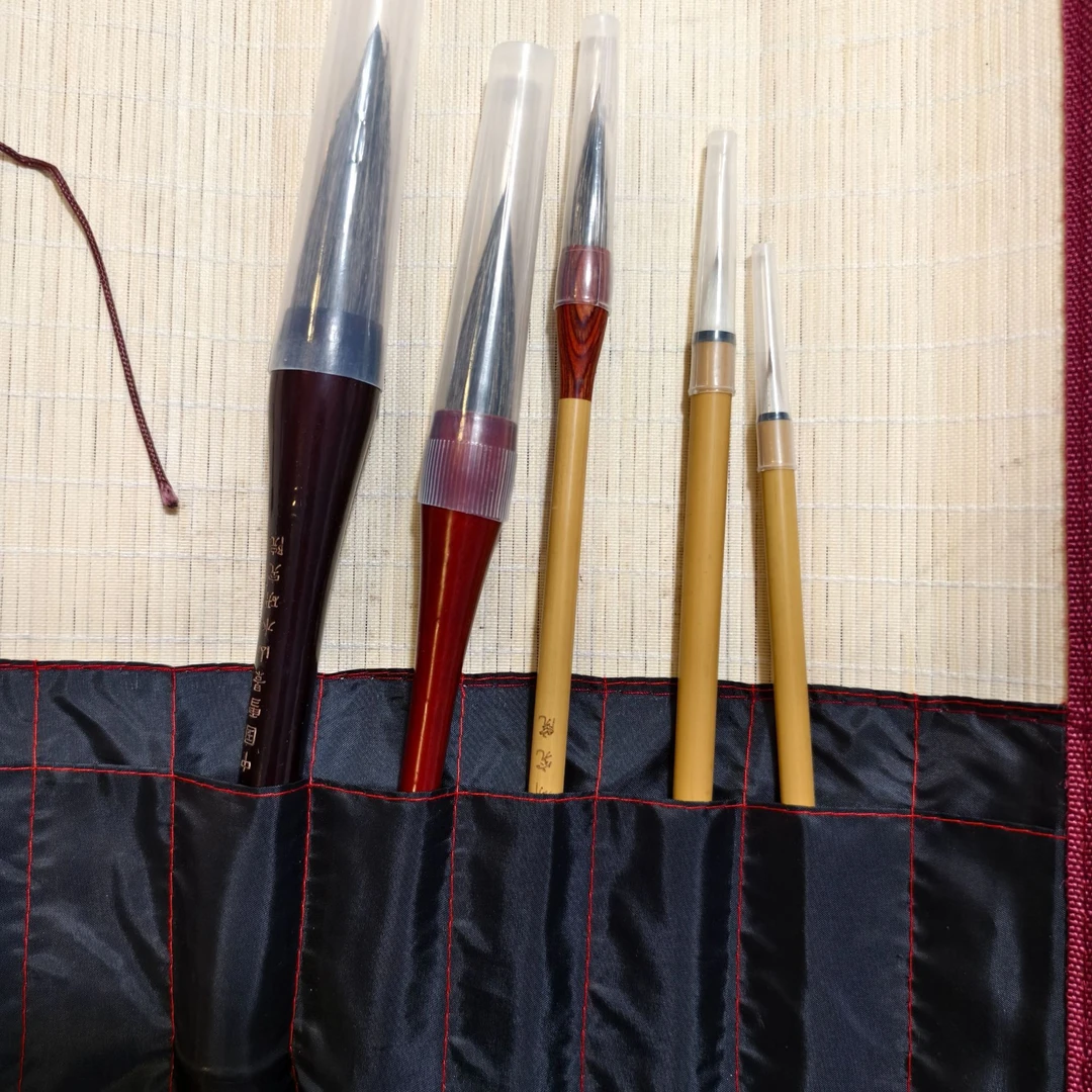 吴大恺定制毛笔，画雪景国画，山石人物房屋树木等等