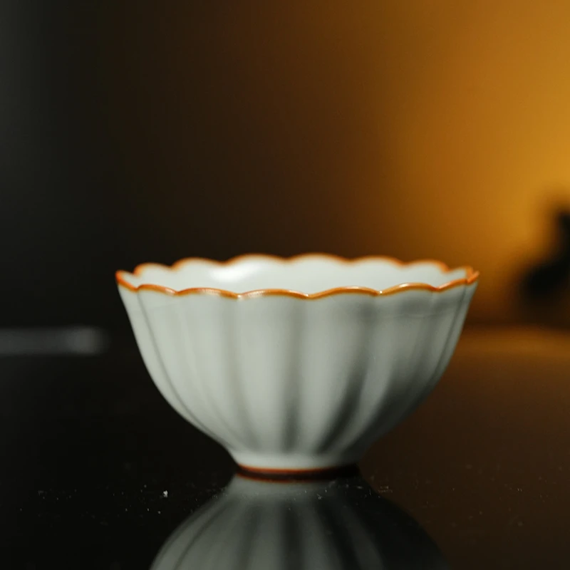 【瓷圈李校长专属】T分寸月白菊口杯（fc016）