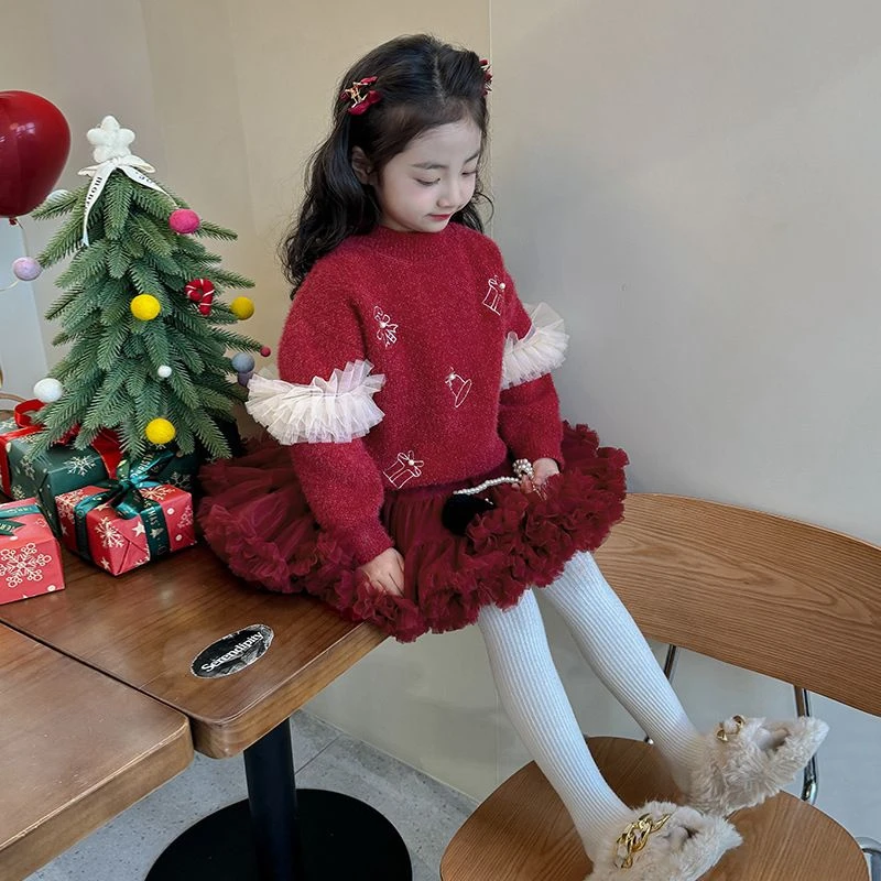 女童秋冬过年套装2025新款两件套儿童冬装洋气女孩ZH-23D5613-YGG