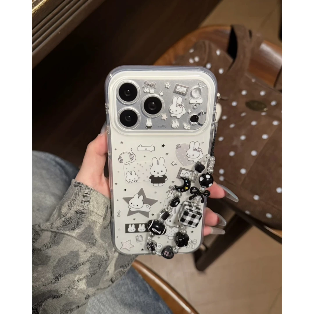 甜酷可爱插图星星米菲兔适用17PM手机壳iphone16新款15